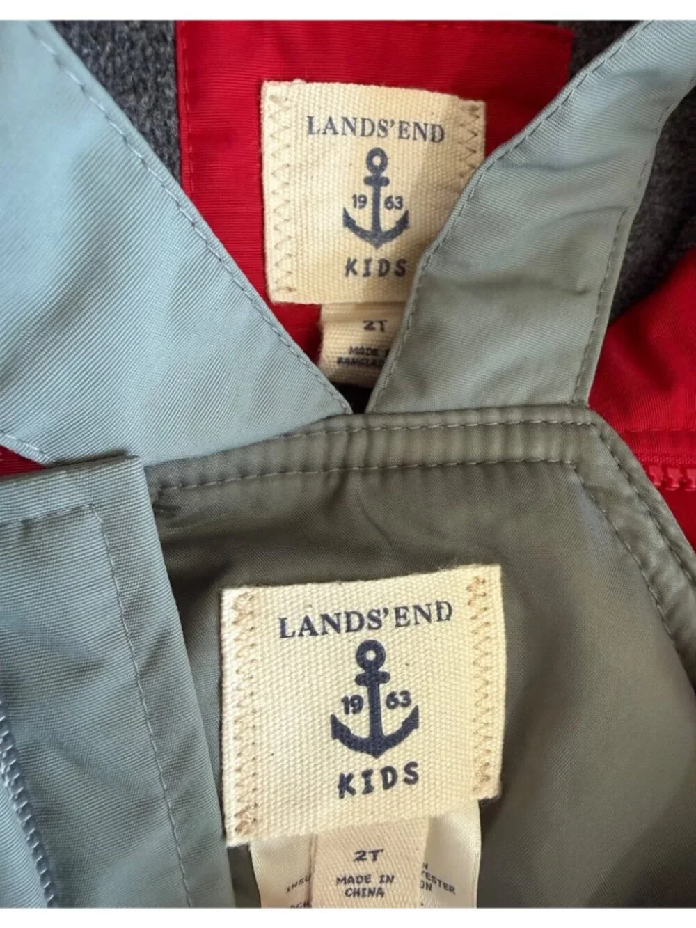 Lands End Boys Snowsuit Size 2T Grow A Longs Hooded Insulated Coat & Snow Pants